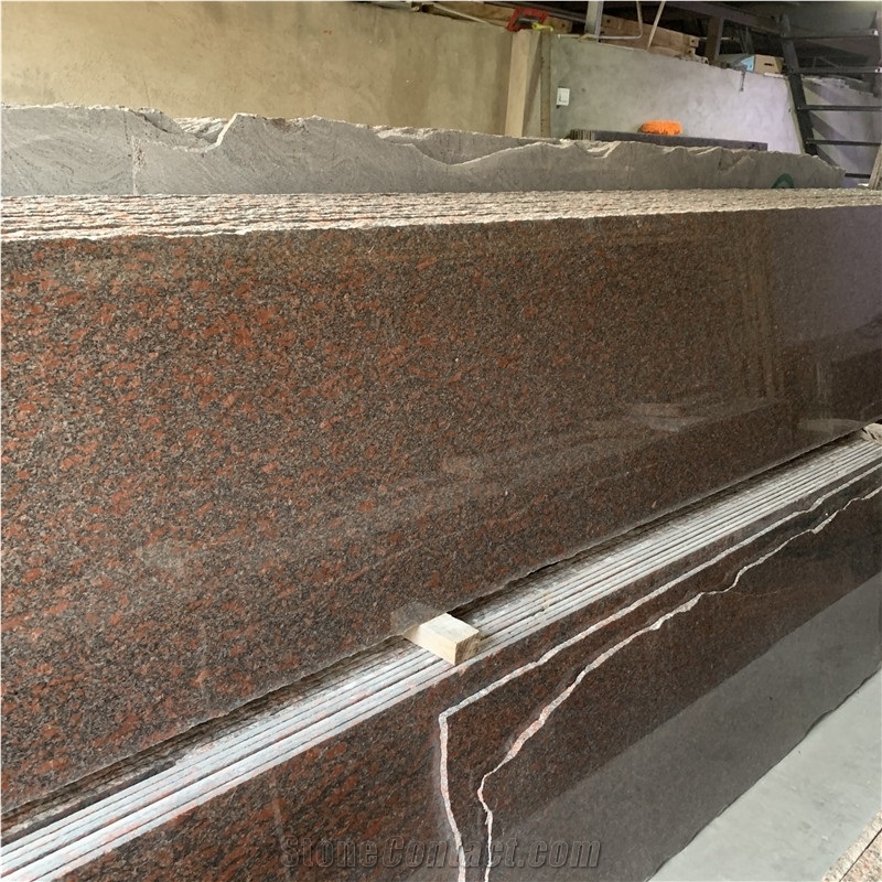 Rose Pearl Red Granite Wall Caldding Design