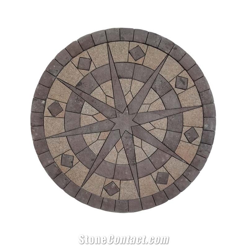 Round Red Pattern Granite Flooring Design