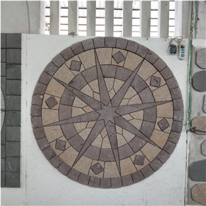 Round Red Pattern Granite Flooring Design