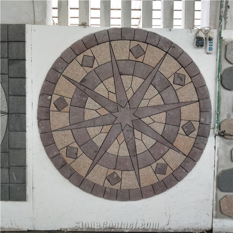 Round Red Pattern Granite Flooring Design