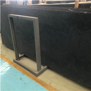 Royal Black Wooden Marble Slab For Indoor Decor