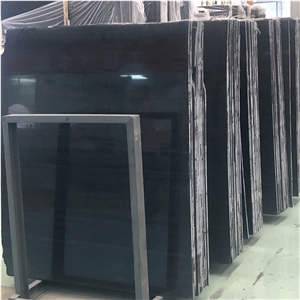 Royal Black Wooden Marble Slab For Indoor Decor