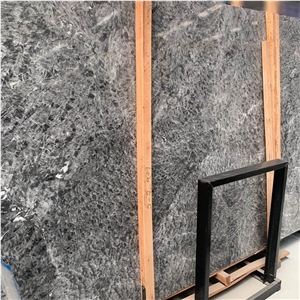 Natural Grey Snow Silver Fox Marble Slab Interior Decoration