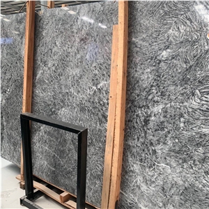 Natural Grey Snow Silver Fox Marble Slab Interior Decoration