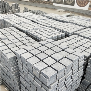 G614 Granite Square Flame Face Black Granite Paving Tiles