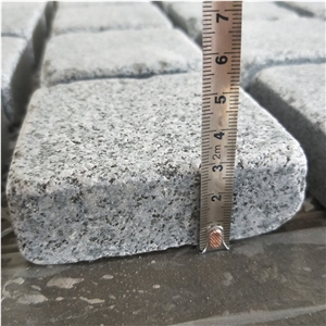 G614 Granite Square Flame Face Black Granite Paving Tiles