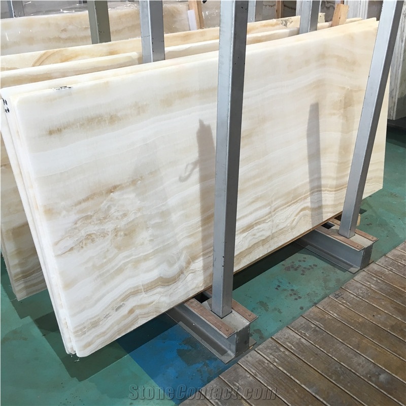 Wooden White Onyx Slabs Big Slabs