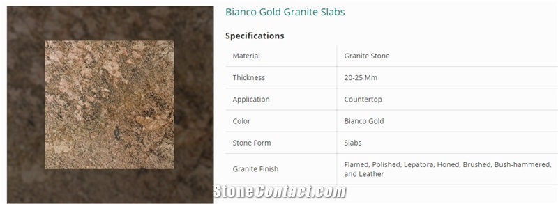 Bianco Gold Granite Slabs