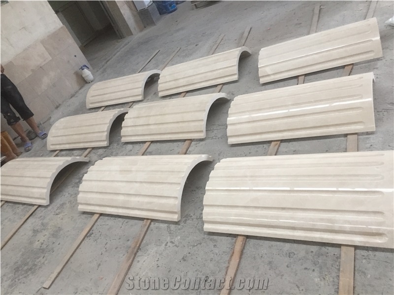 White Pearl Marble Column Cladding And Capitals