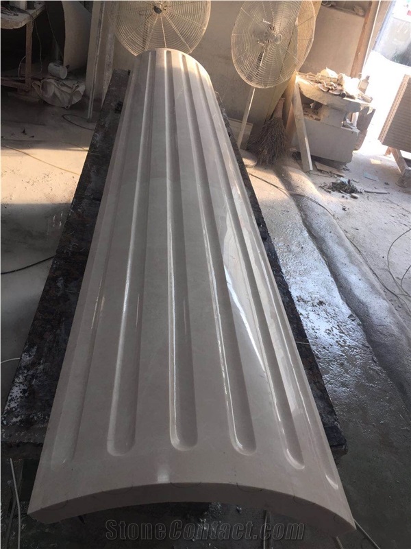 White Pearl Marble Column Cladding And Capitals
