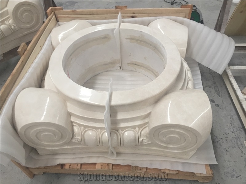 White Pearl Marble Column Cladding And Capitals