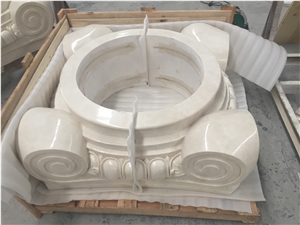 White Pearl Marble Column Cladding And Capitals
