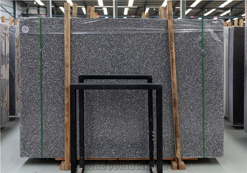 Grey Terrazzo Quartz Stone Slabs