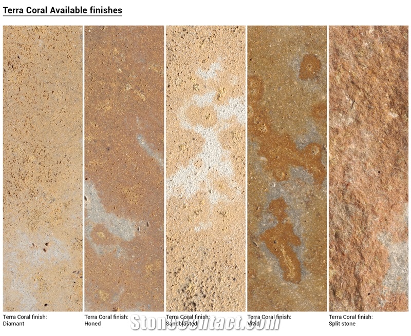 Terra Coral Limestone Tiles Brushed