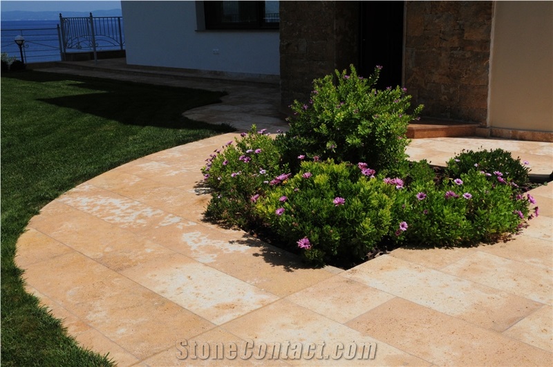 Terra Coral Limestone Tiles Sandblasted
