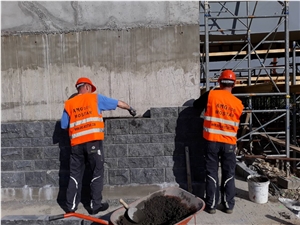 Split Face Granite Wall, Granite Facade