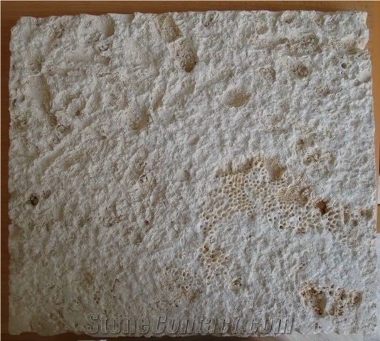 Bush Hammered White Coral Stone
