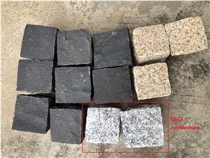 White / Grey Granite Cobblestone, Floor Cube Stone