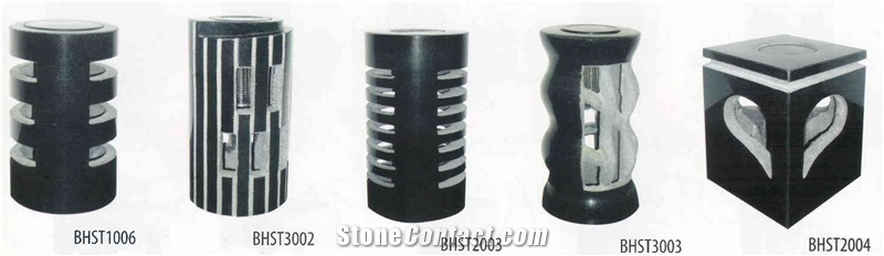 Black Granite Solar Light Garden/Monument Lamps