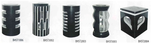 Black Granite Solar Light Garden/Monument Lamps