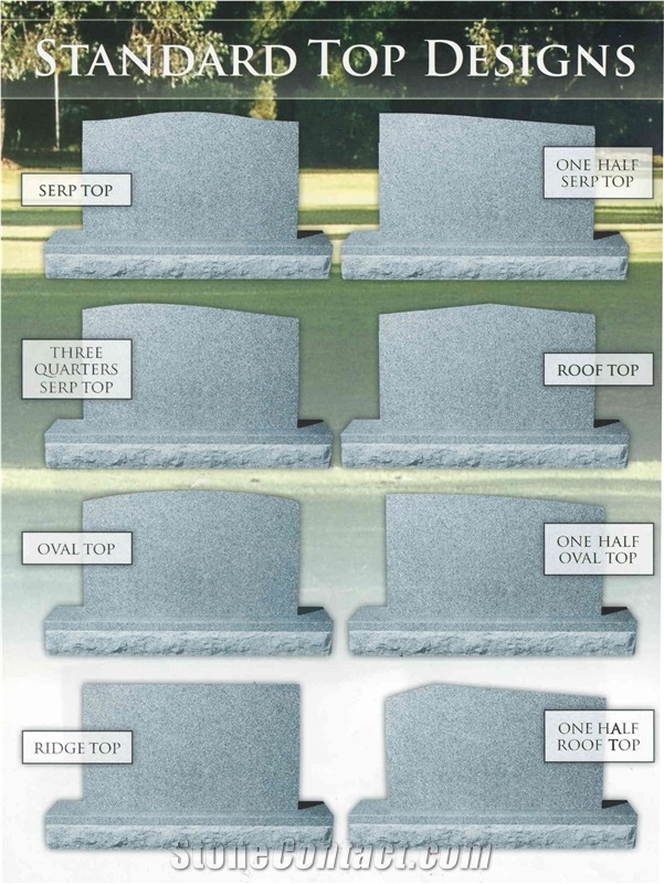 Standard Serp Roof Oval Top Memorial Tombstone