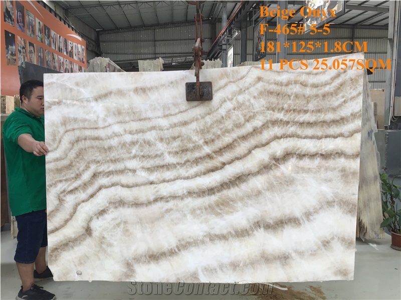 Beige Onyx Slabs & Tiles Bookmatch