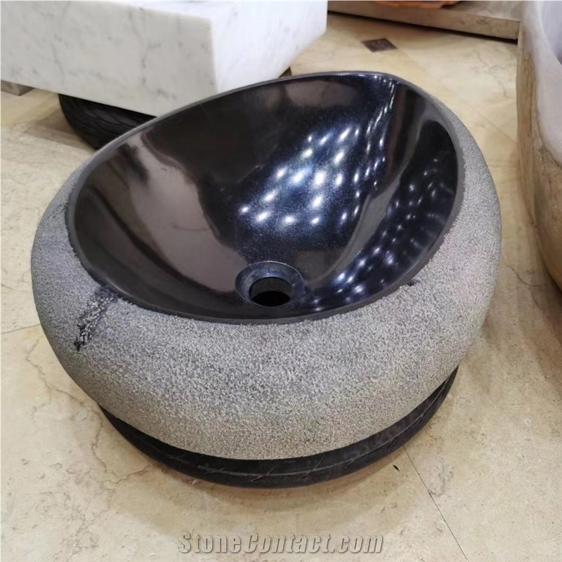 Black Granite Round Sink Wash Basin