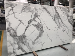 Calatata White Nano Crystallized Stone Slabs Tiles