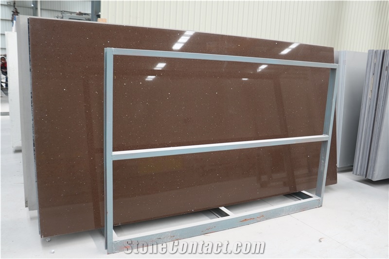 Crystal Dark Brown Artificial Quartz Slabs&Tiles