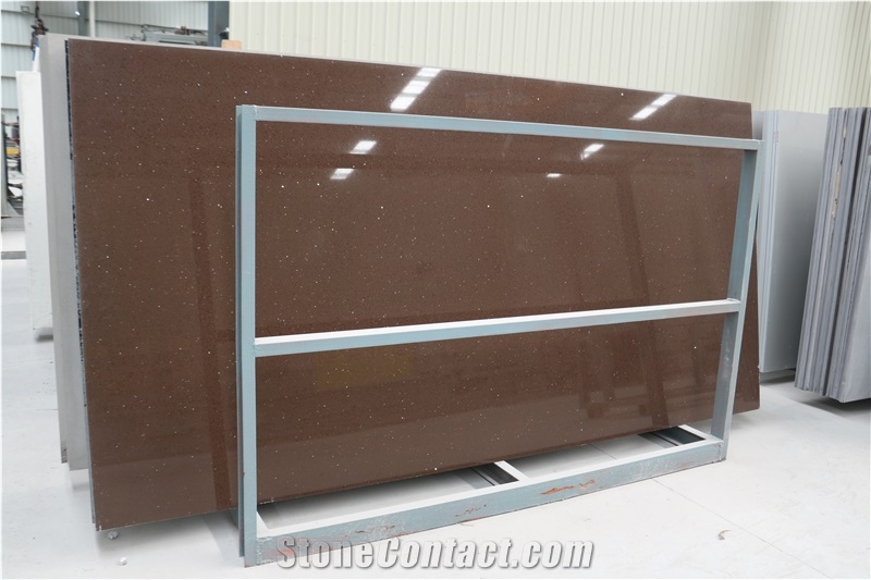 Crystal Dark Brown Artificial Quartz Slabs&Tiles