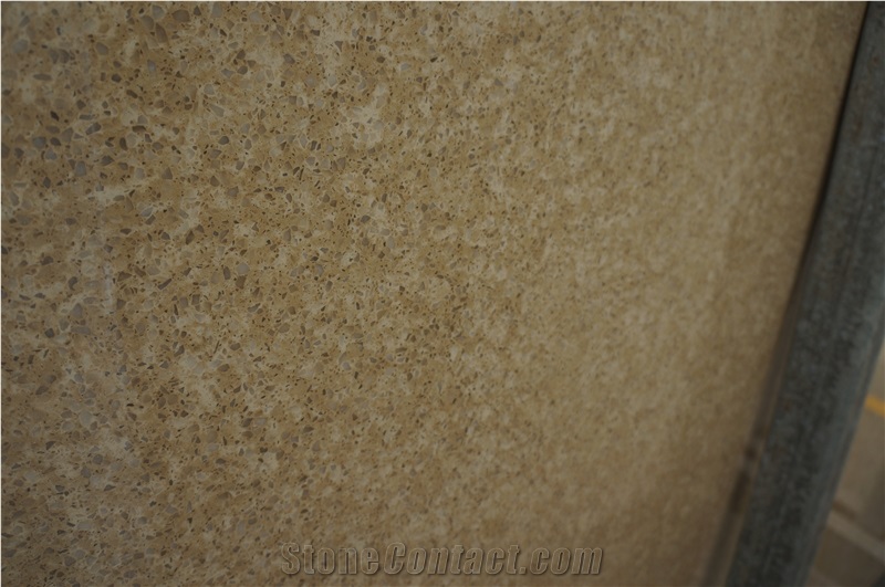 Double Color Yellow Quartz Countertop Slabs&Tiles