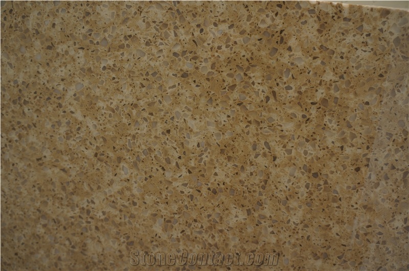 Double Color Yellow Quartz Countertop Slabs&Tiles