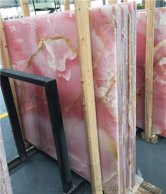 Pink Crystal Onyx Jade Slabs&Tiles
