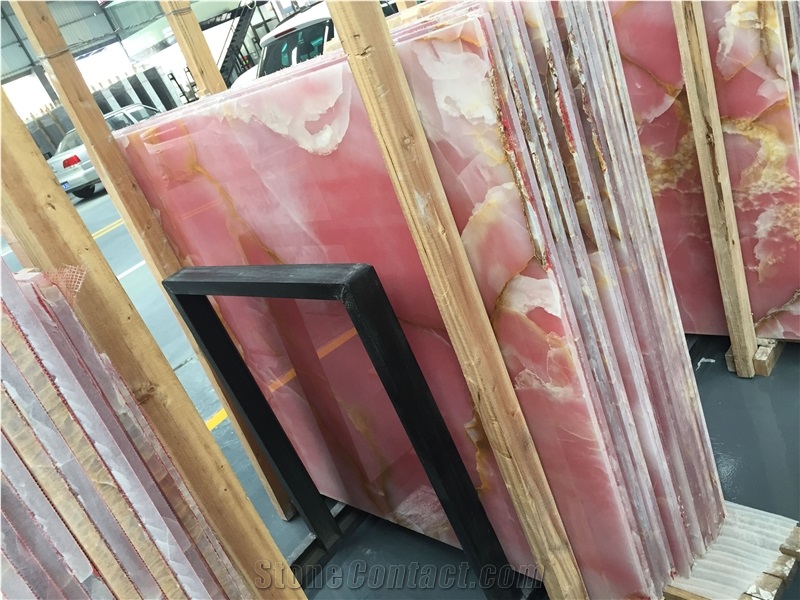 Pink Crystal Onyx Jade Slabs&Tiles