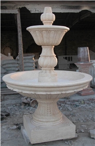 Sculptured Fountain&Water Fountain Beige Marble