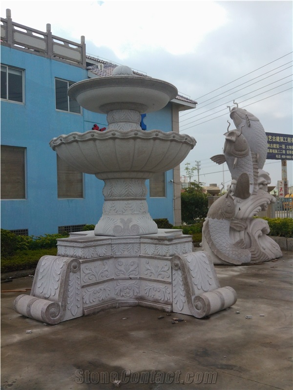 Sculptured Fountain&Water Fountain Beige Marble