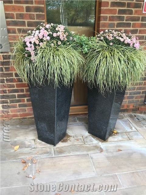 Tall Tapered Granite Flowerpot Planter