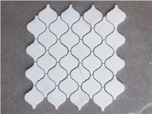 White Grey Hexagon Marble Mosaic Tiles
