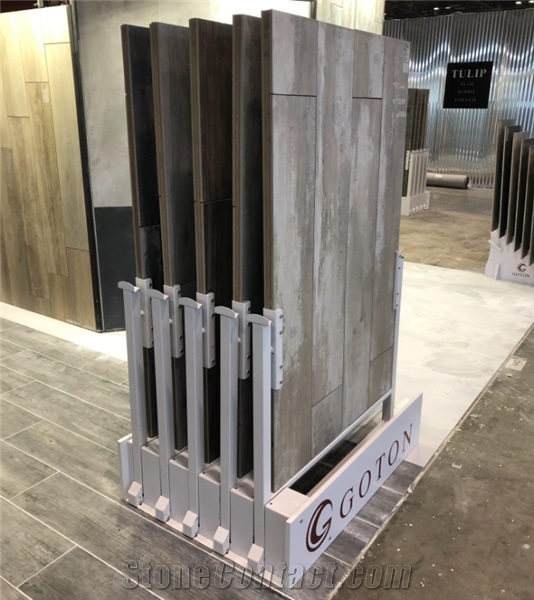 Push-Pull Display Rack Porcelain Tile Stand Rack Shelf