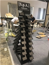 Waterfall Display Stand Rack Shelf For Stone Sample