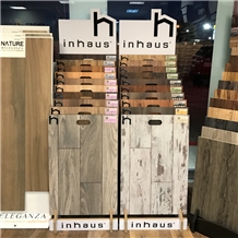 Wood Floor Display, Timber Waterfall Stand Rack Display