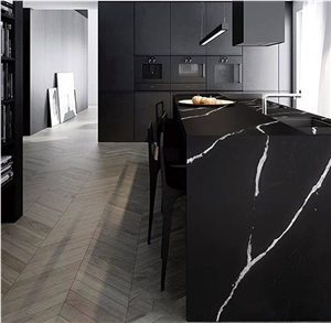 Black Artificial Stone Quartz Slabs