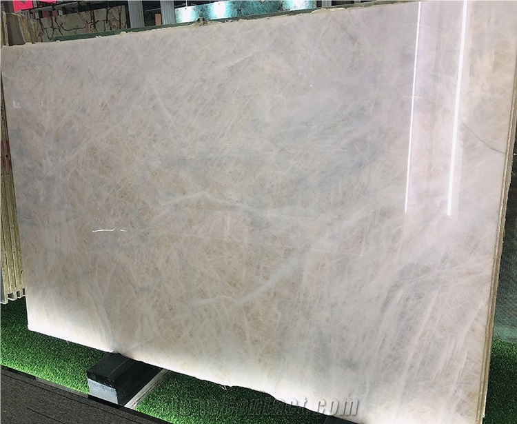 Luxury Cristallo White Crystal Quartzite Slabs