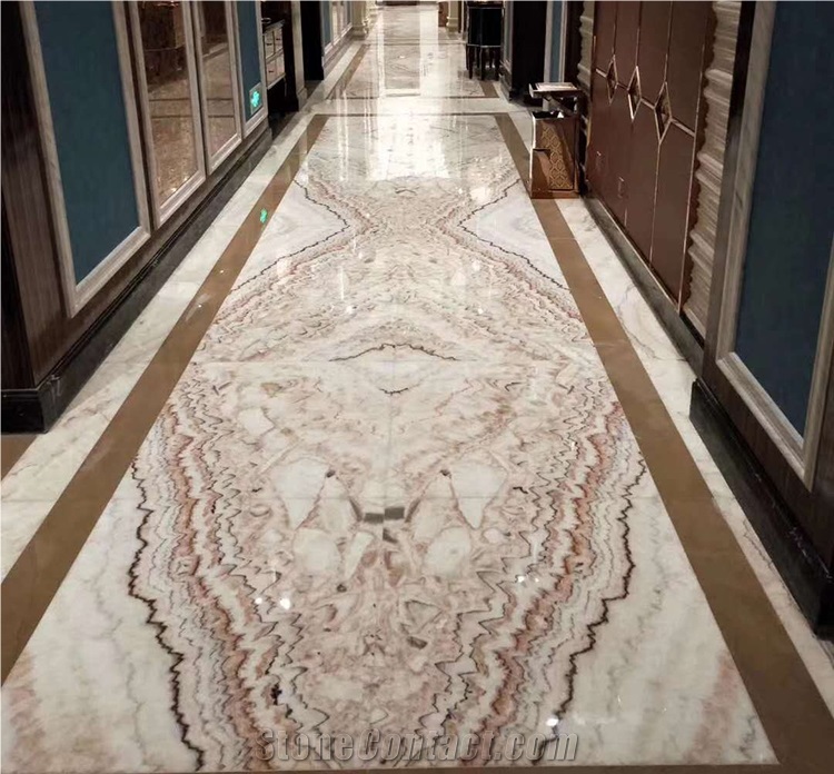 Rainbow Luxury Book Match Onyx Floor Tile