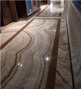 Rainbow Luxury Book Match Onyx Floor Tile