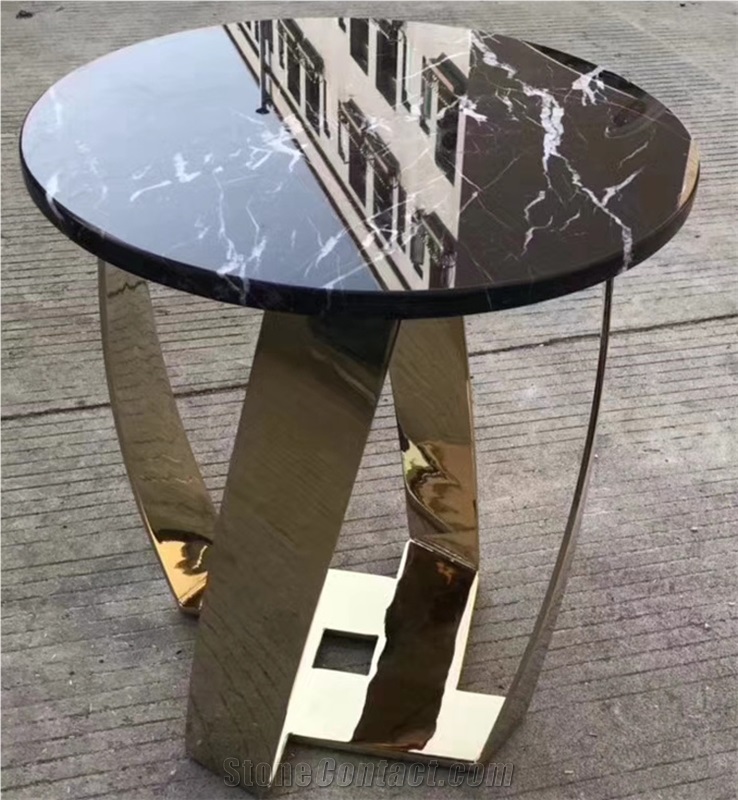 Round Top Coffe Side Table Marble