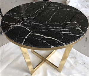 Round Top Coffe Side Table Marble