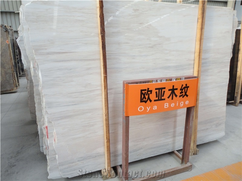 Eurasian White Wood Vein Marble Slabs Floor Tiles