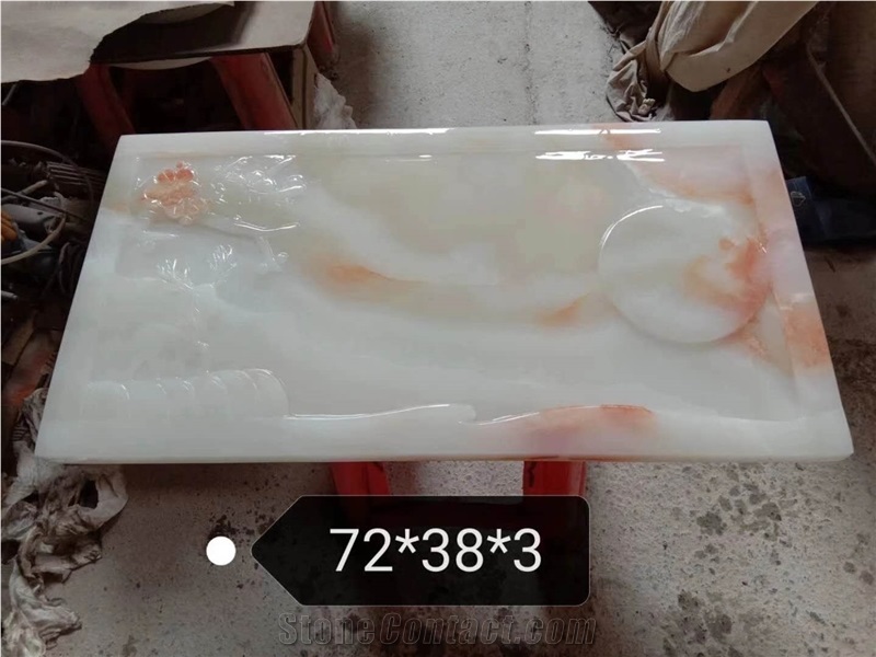 Afghanistan White Onyx Polished Custom Tea Tables
