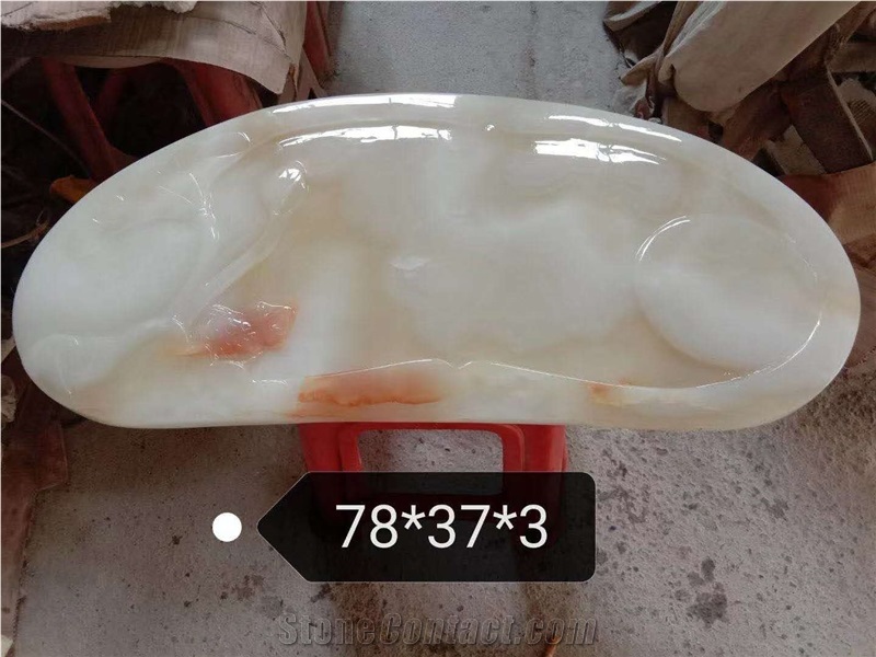 Afghanistan White Onyx Polished Custom Tea Tables
